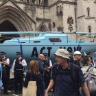 Extinction Rebellion park boat named in memory of popular eco-barrister outside Royal Courts of Justice