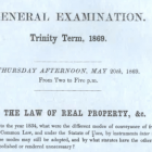 Here’s what a 150-year-old land law exam looks like